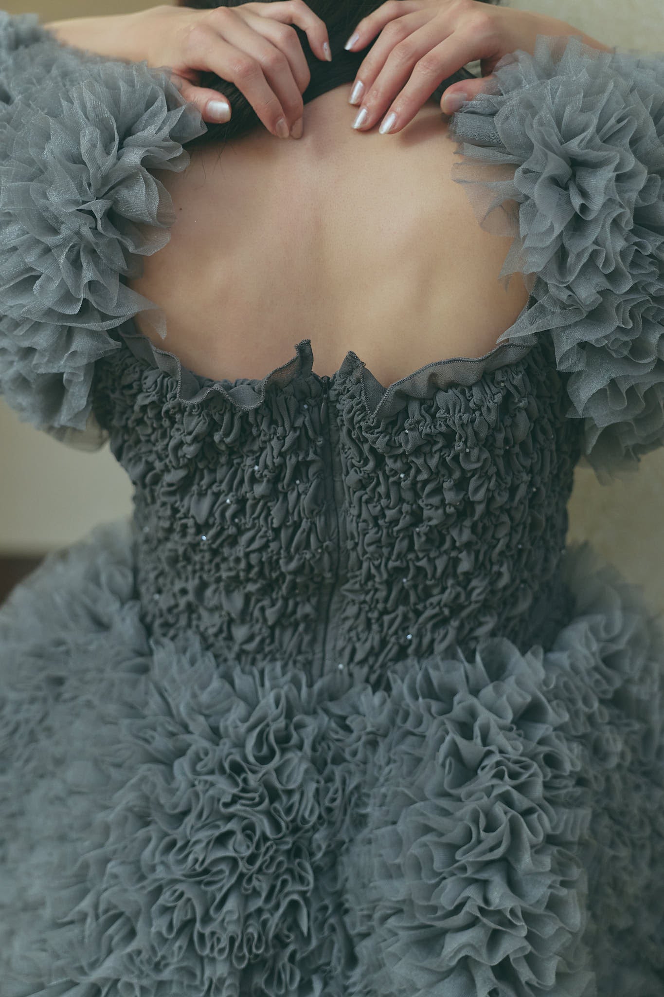 soft sparkle tulle blouse