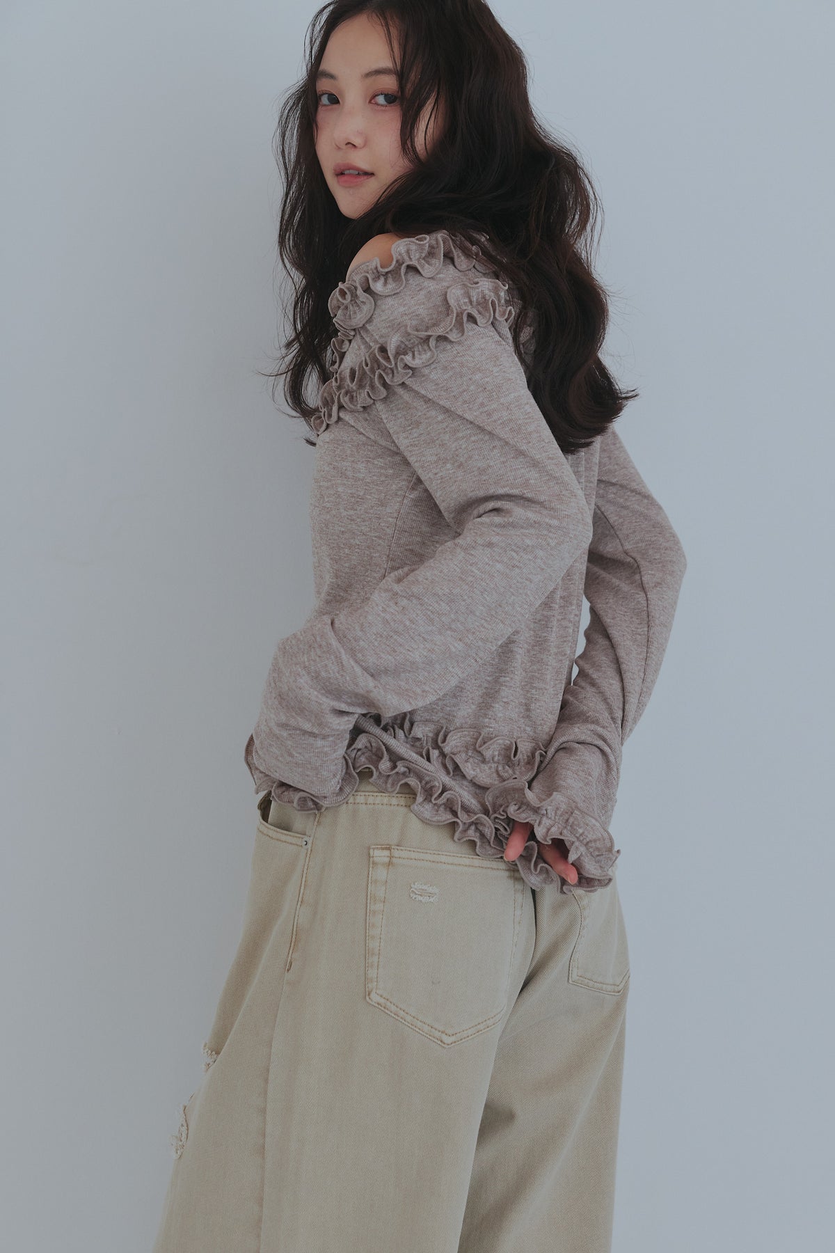 bicolor layered rib knit