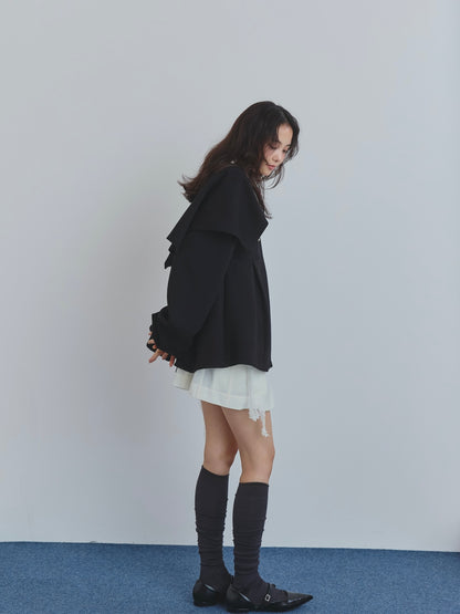 big collar peplum sweat