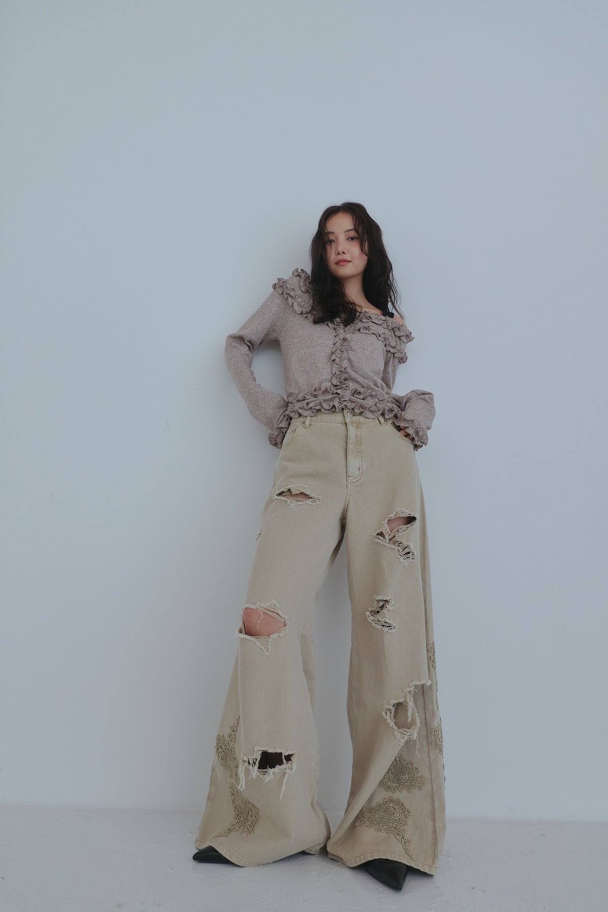 bicolor layered rib knit