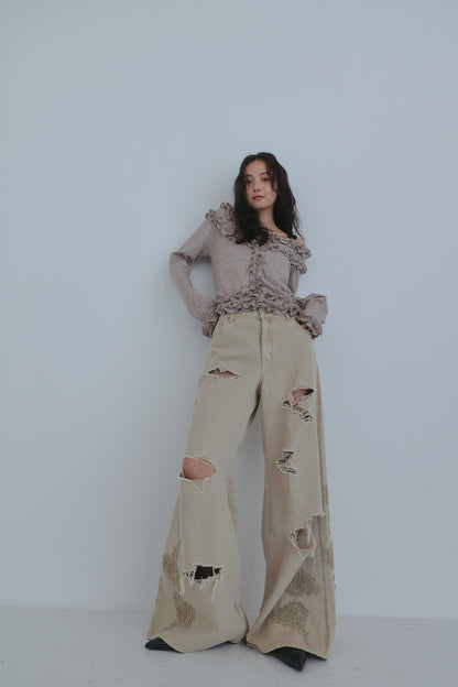 bicolor layered rib knit