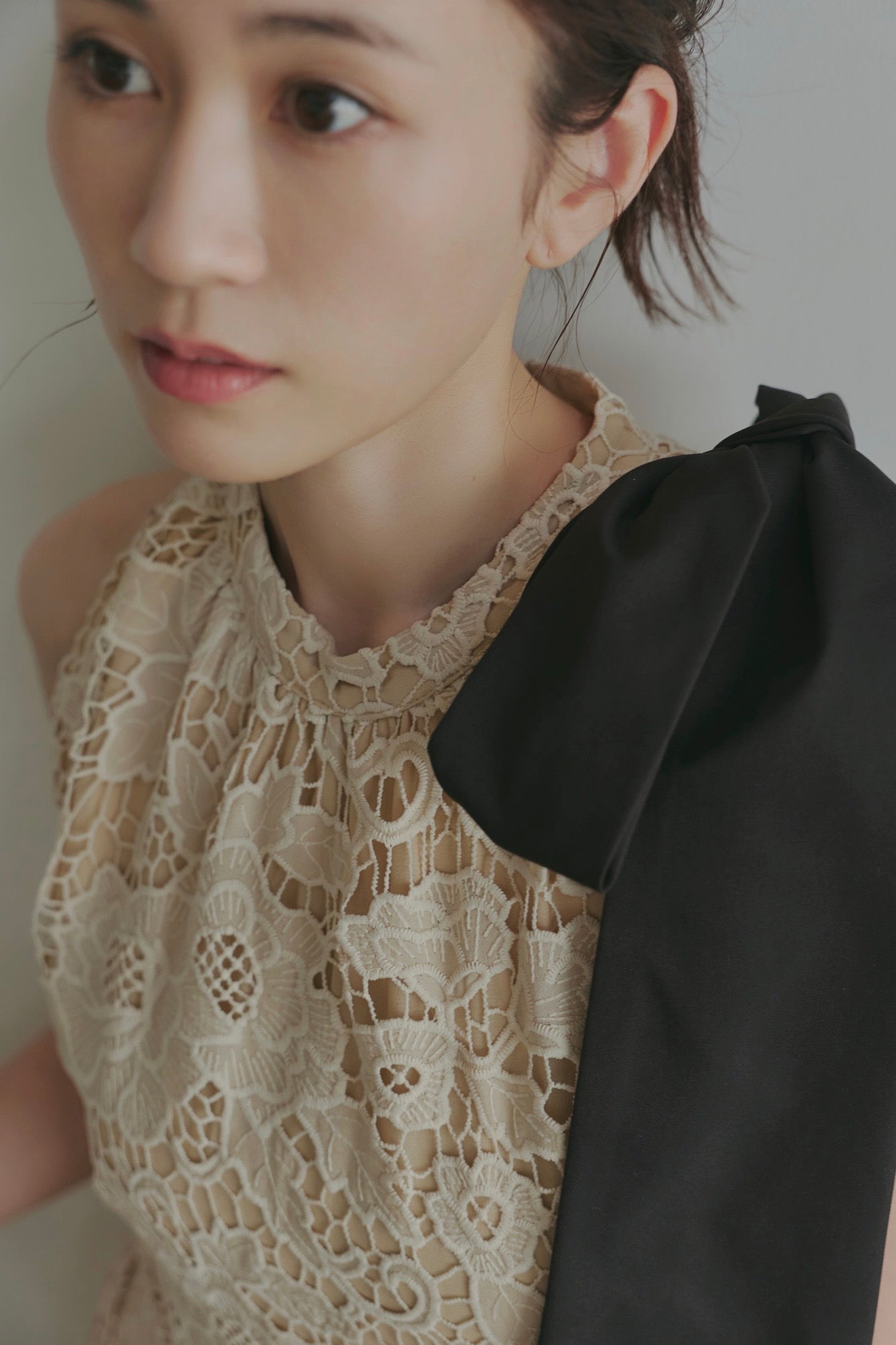ribbon shoulder lace combinaison
