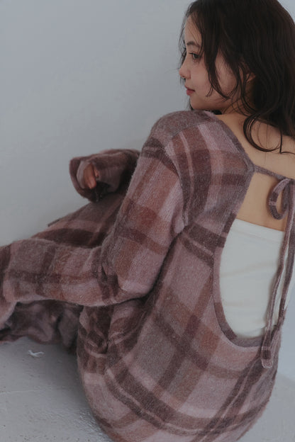 sheer checked one-piece