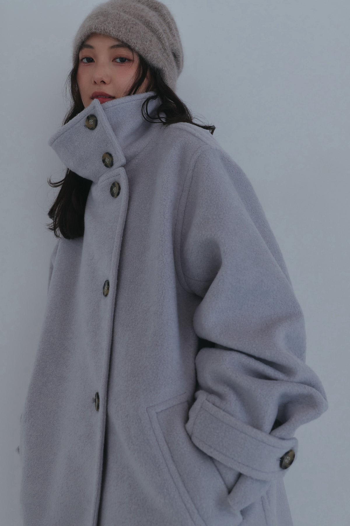 wrap collar medium coat