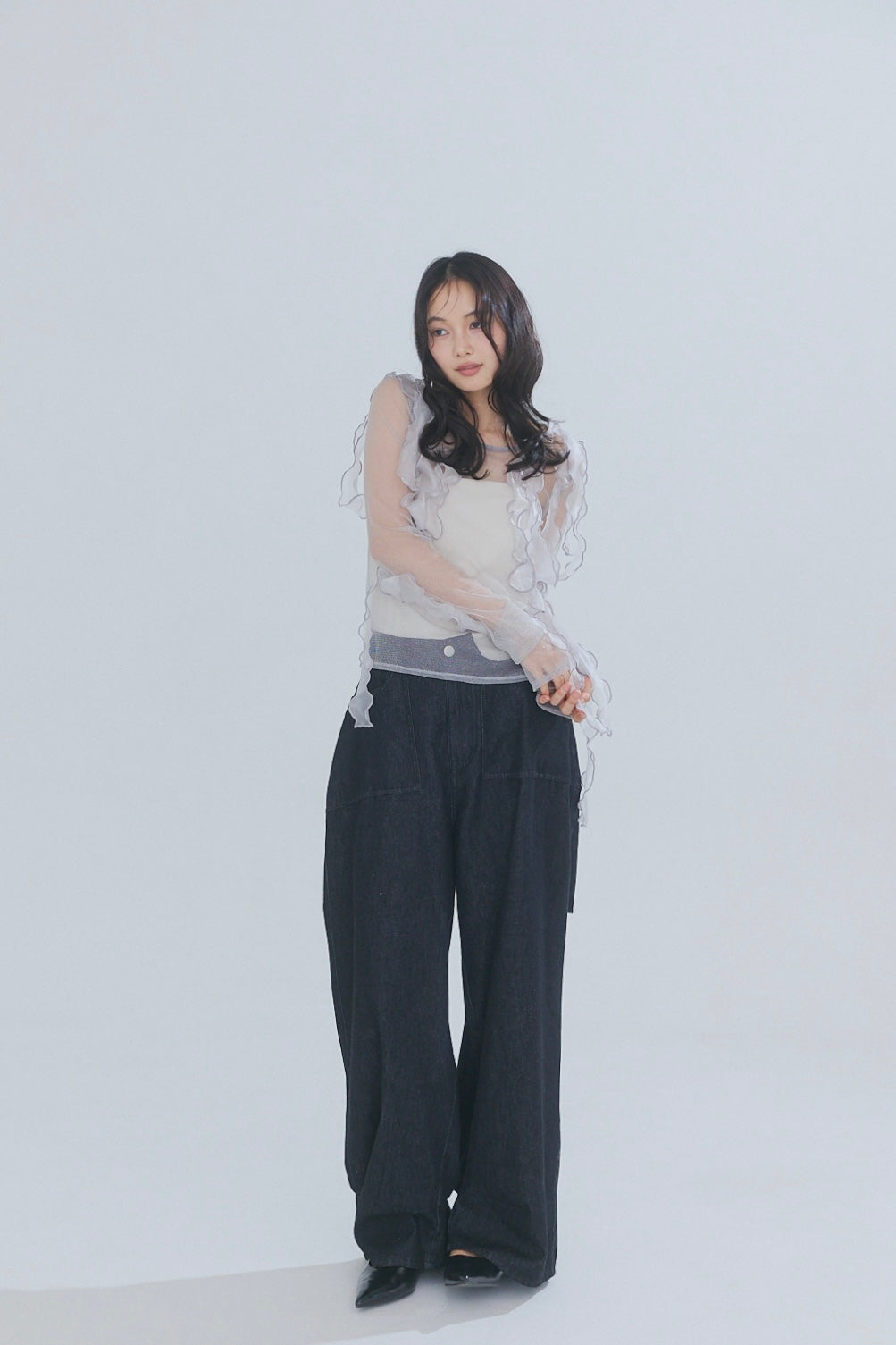 random ribbon sheer tops
