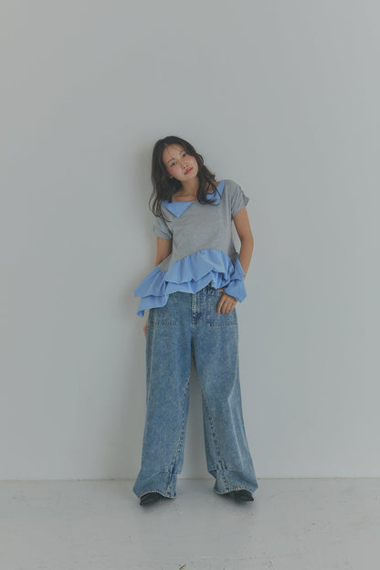 bicolor frill tops