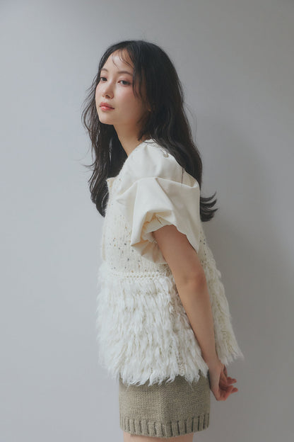 fringe design glitter summer knit