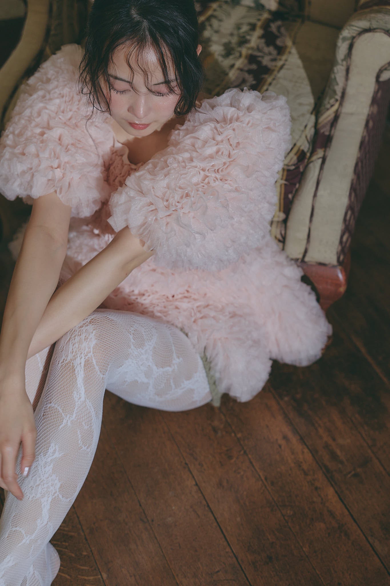 soft sparkle tulle blouse