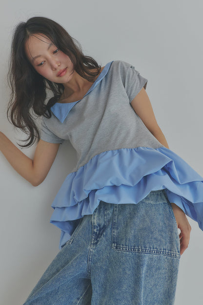 bicolor frill tops