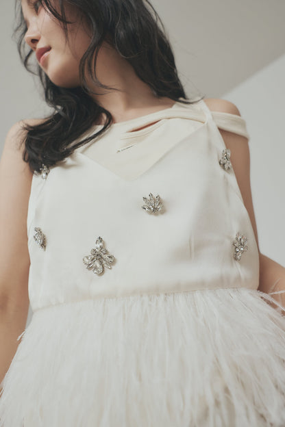 feather design bijou bustier