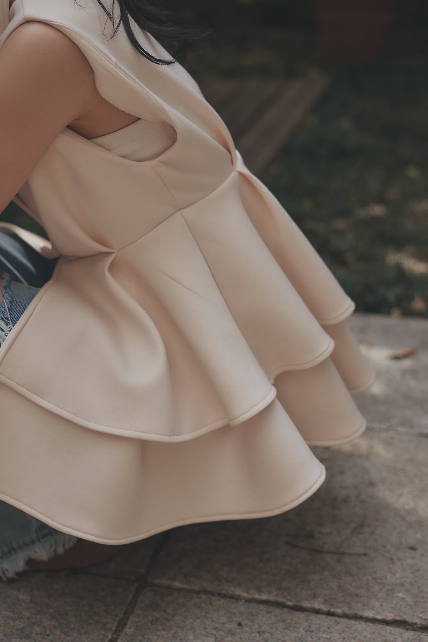 collar design peplum tops