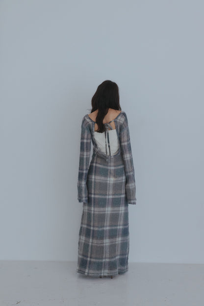 sheer checked one-piece