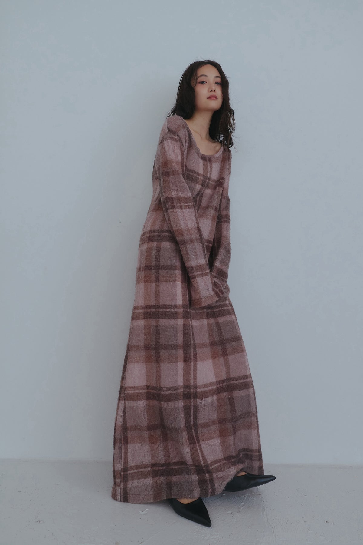 sheer checked one-piece