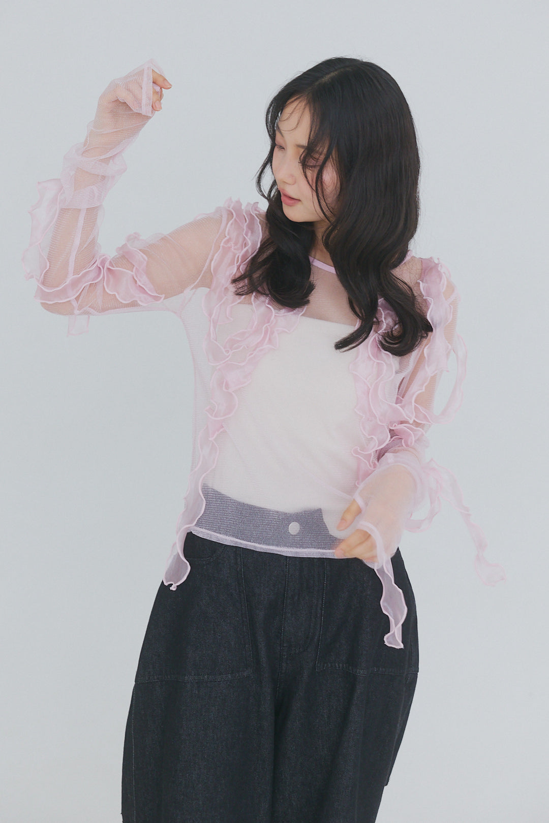 random ribbon sheer tops