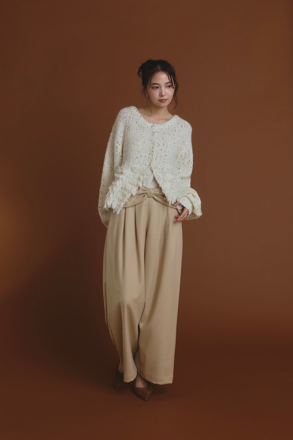 waist ribbon design pants
