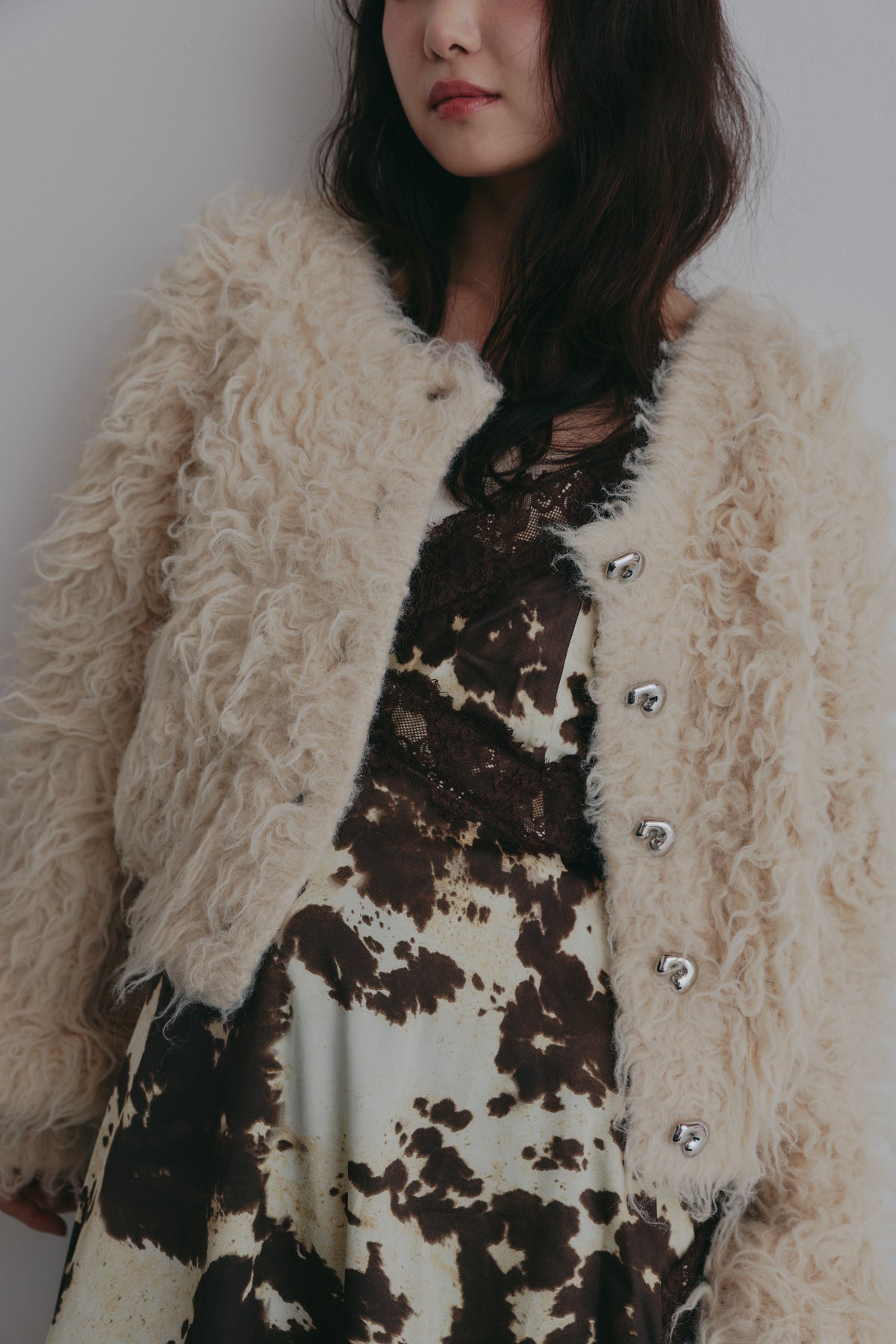 unique button short cardigan