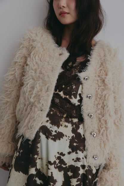 unique button short cardigan