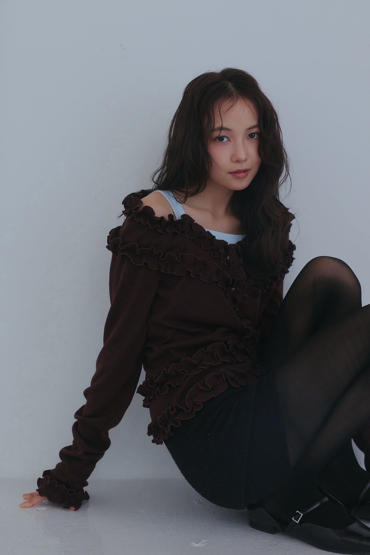 bicolor layered rib knit