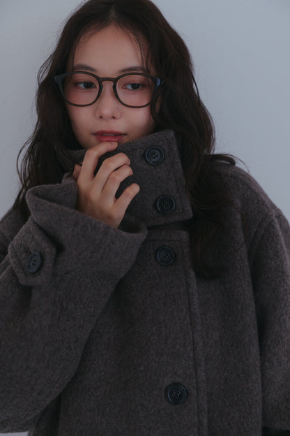 wrap collar wool coat