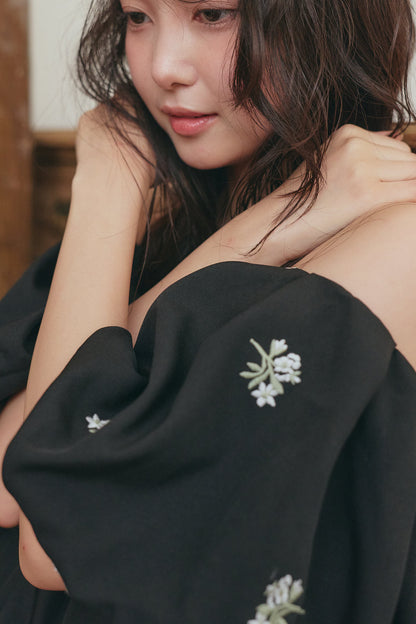 embroidery off shoulder blouse