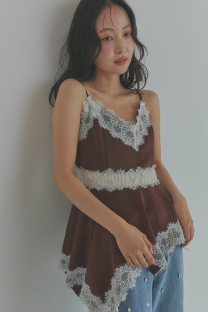 asymmetry lace camisole［6月下旬お届け］