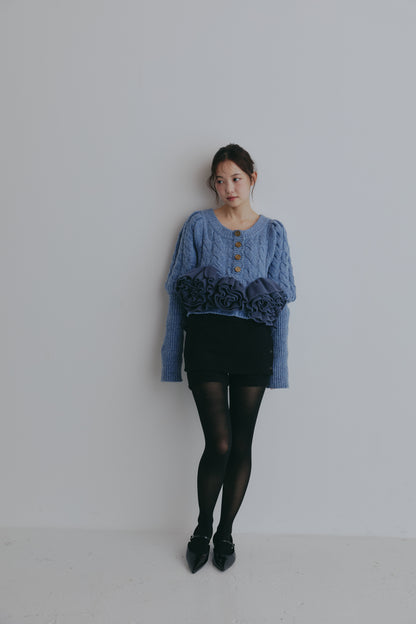 corsage knit cardigan