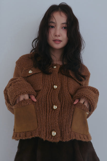 gold button pocket knit