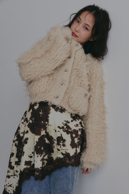 unique button short cardigan