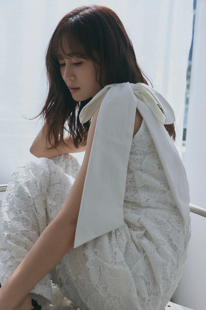 ribbon shoulder lace combinaison