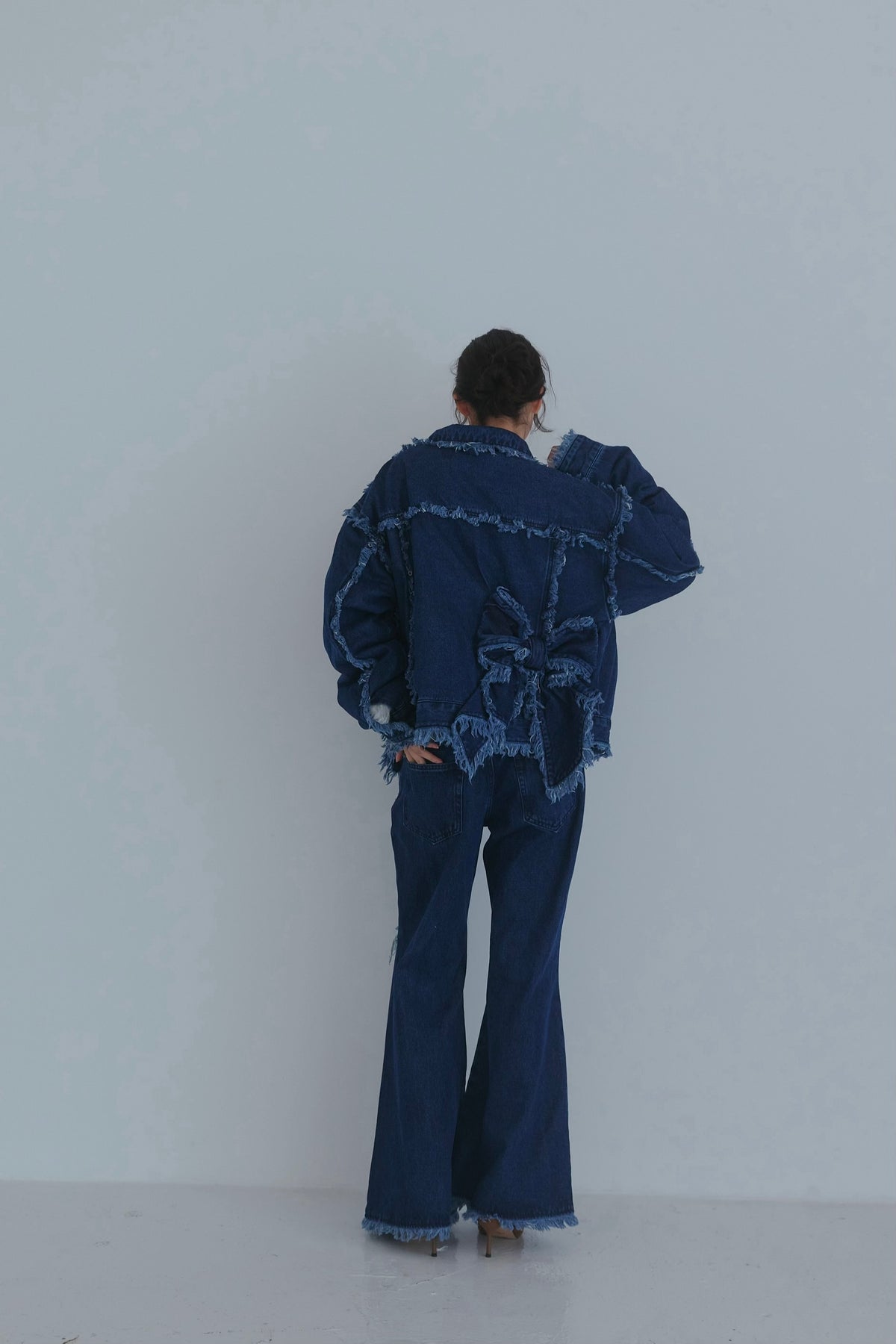 bijou fringe flare denim