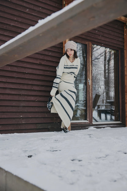 nuance border collar knit