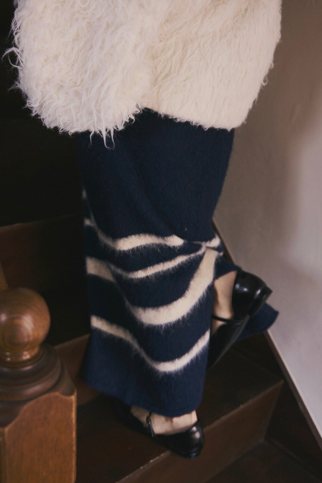 nuance border knit maxi skirt