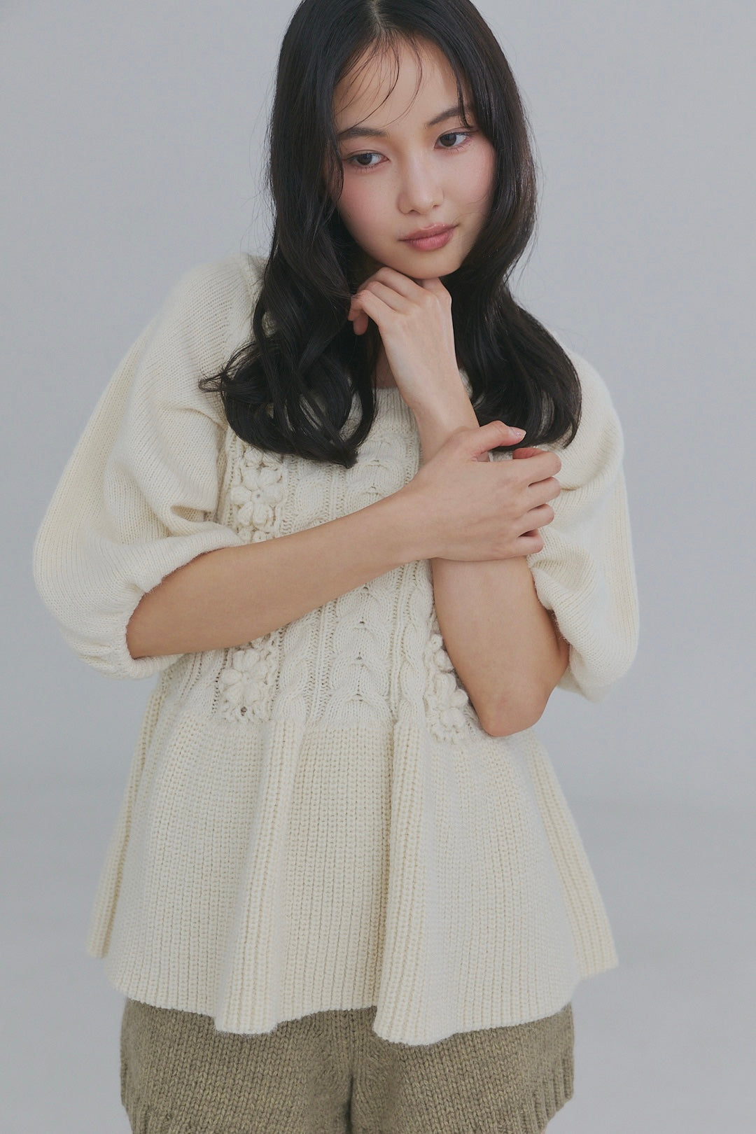 【新品】Andequal flower cable design knit flower cable design knit – andequal