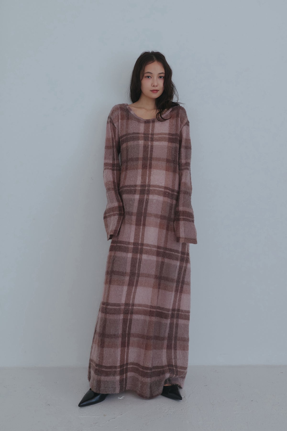 sheer checked one-piece