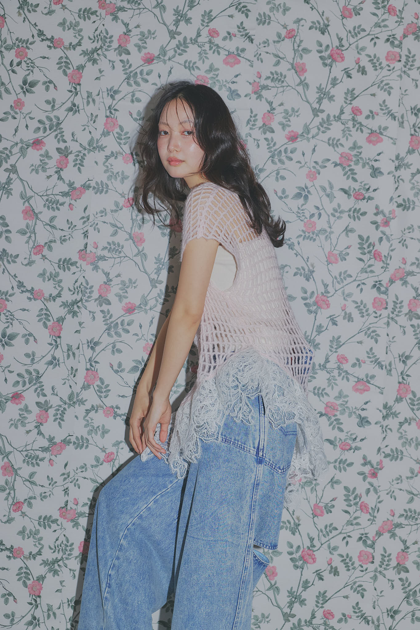 lace docking mesh knit