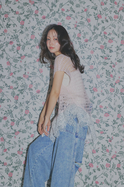 lace docking mesh knit