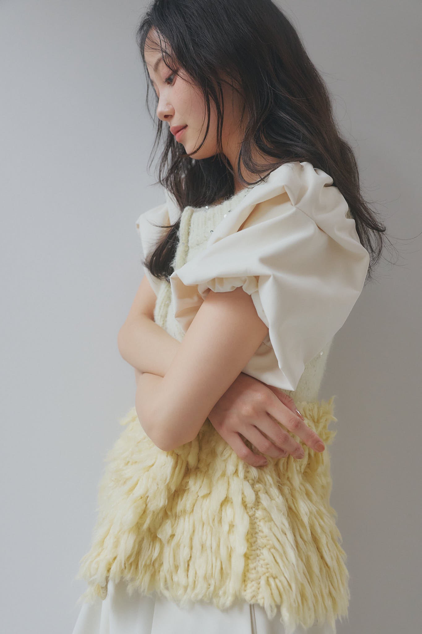 fringe design glitter summer knit