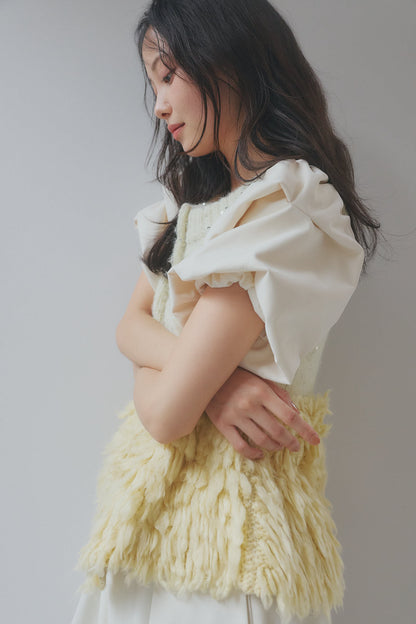 fringe design glitter summer knit