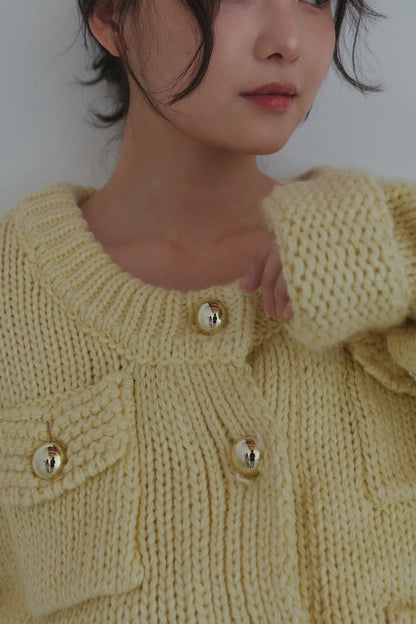 gold button pocket knit