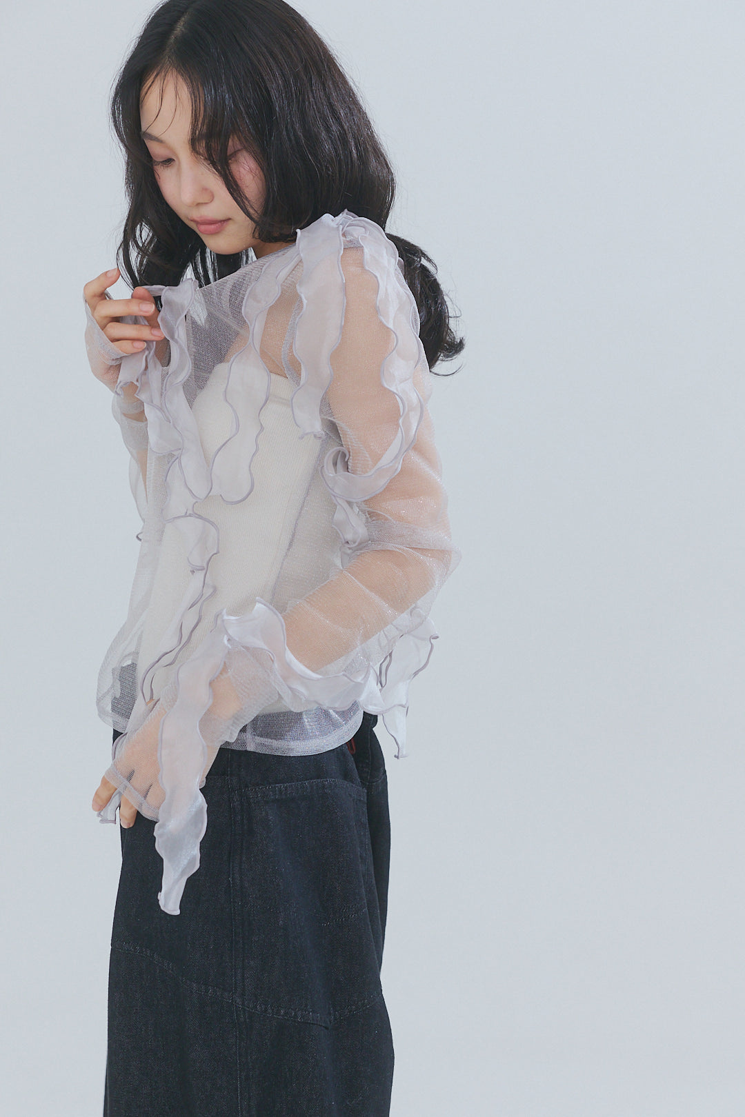 random ribbon sheer tops