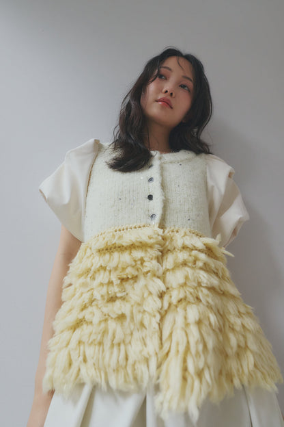 fringe design glitter summer knit