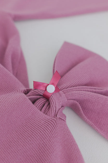 hole ribbon spring cardigan