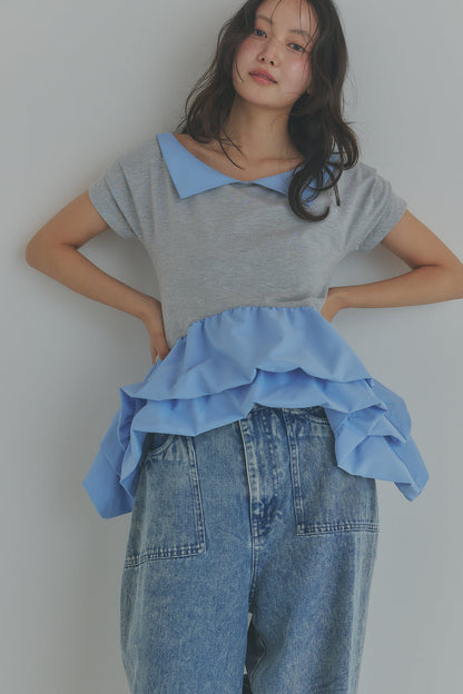 bicolor frill tops