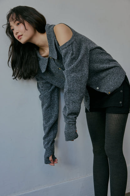 collar design shoulder knit