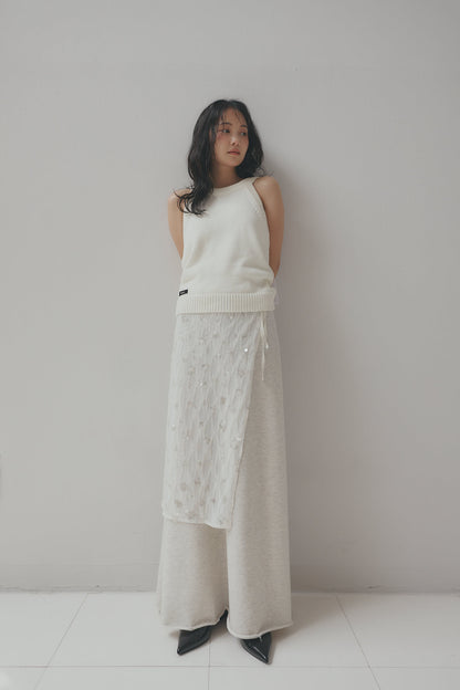 spangle layered sweat skirt