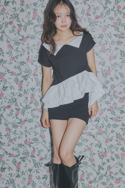 bicolor frill tops