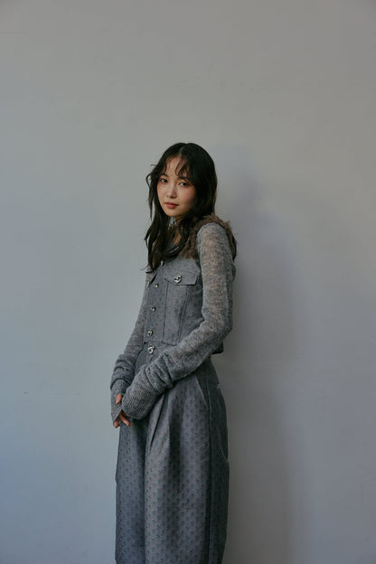 fur docking jacquard bustier