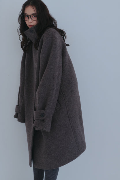 wrap collar wool coat