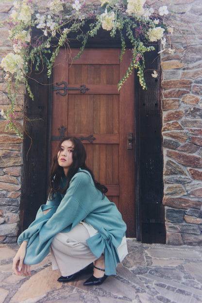 hole ribbon spring cardigan