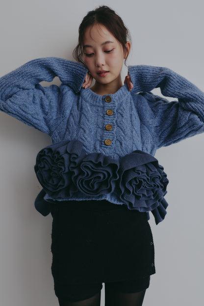 corsage knit cardigan